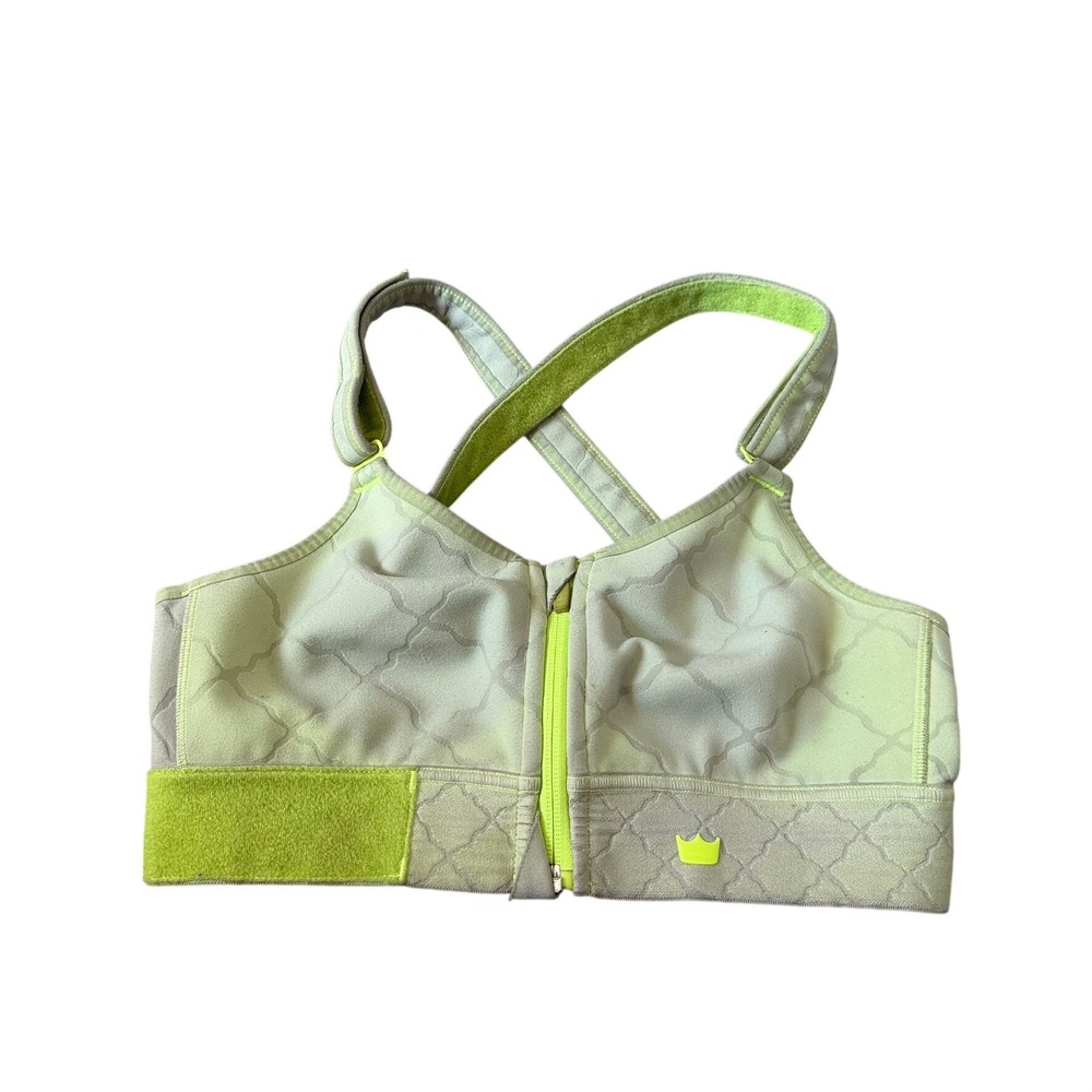 SHEFIT Ultimate 3luxe Sports Bra Womens M Tan Neon Green High Support Workout